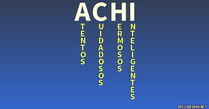 Significado del apellido achi