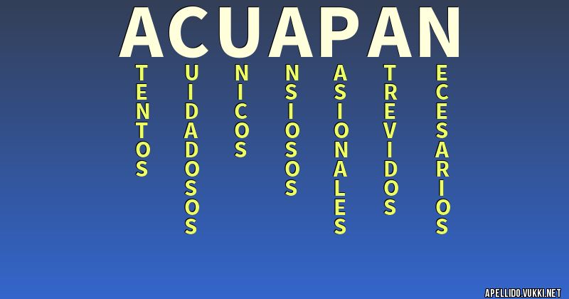 Significado del apellido acuapan