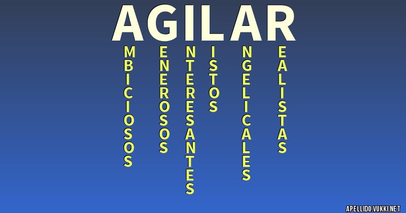 Significado del apellido agilar
