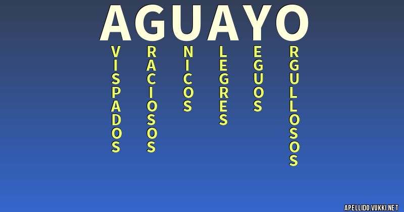 Significado del apellido aguayo