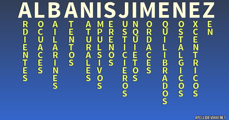 Significado del apellido albanis jimenez