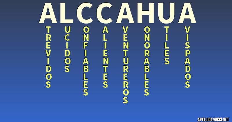 Significado del apellido alccahua