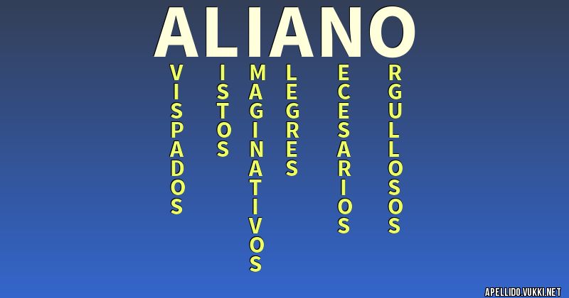 Significado del apellido aliano Significados de los apellidos