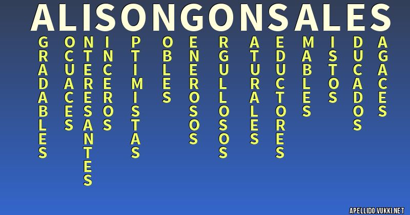 Significado del apellido alison gonsales