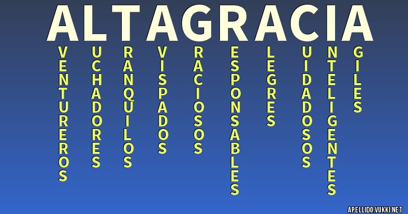 Significado del apellido altagracia