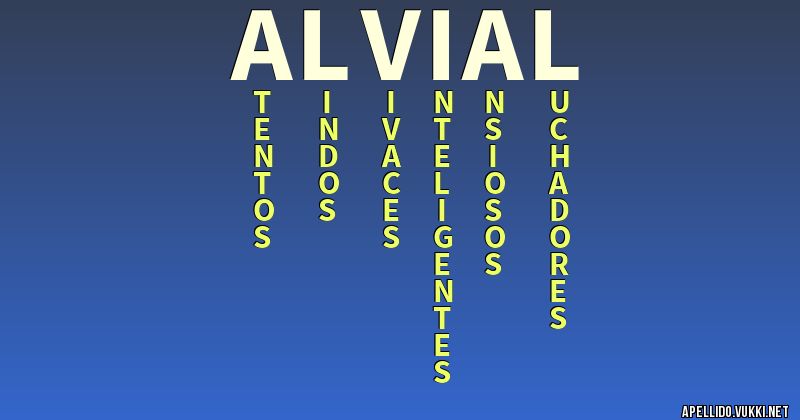 Significado del apellido alvial