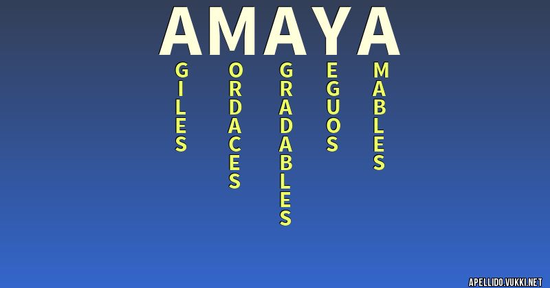 middle names for amaya