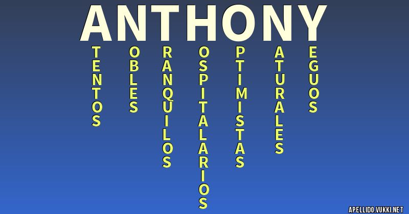 Significado del apellido anthony