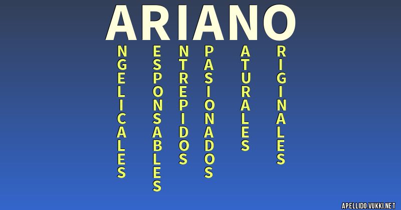 Significado del apellido ariano - Significados de los apellidos