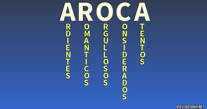 Significado del apellido aroca