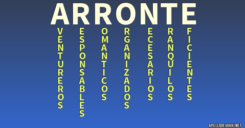 Significado del apellido arronte