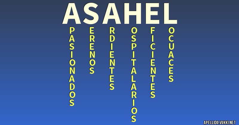 Significado del apellido asahel