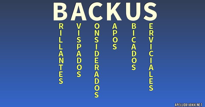 Significado del apellido backus