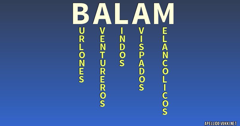 Significado del apellido balam