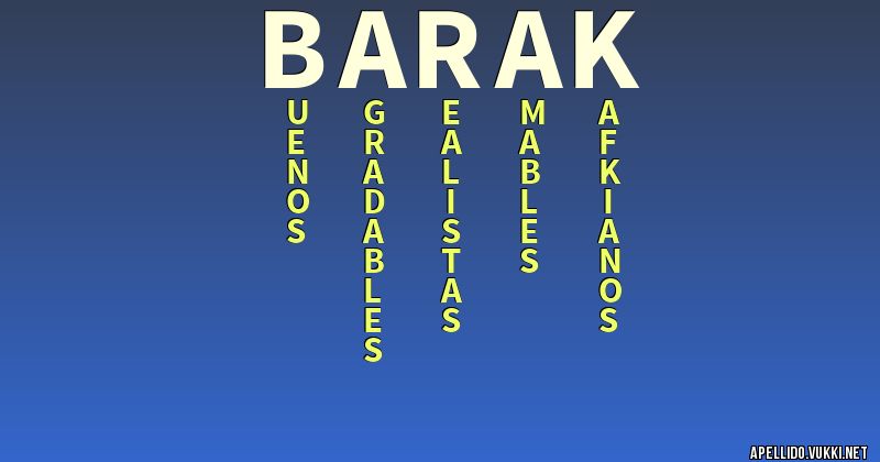Significado del apellido barak