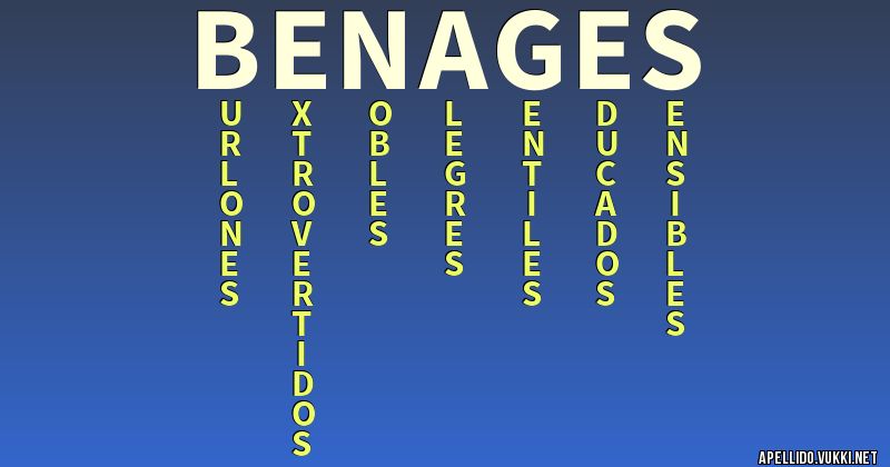 Significado del apellido benages