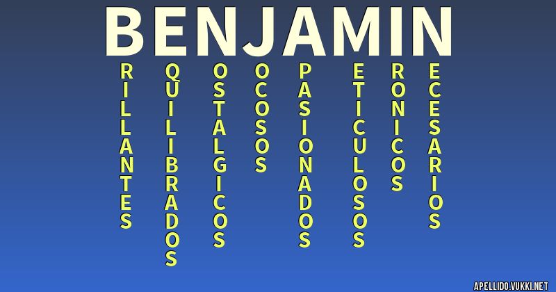 Significado del apellido benjamin