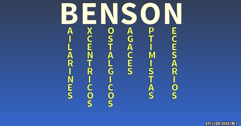 Significado del apellido benson