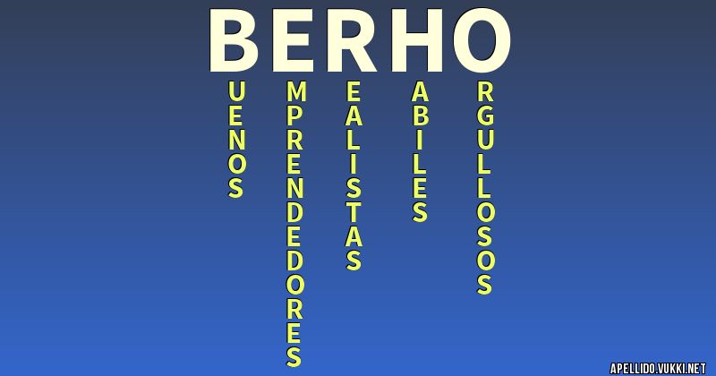 Significado del apellido berho