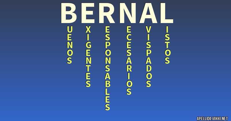 Significado del apellido bernal