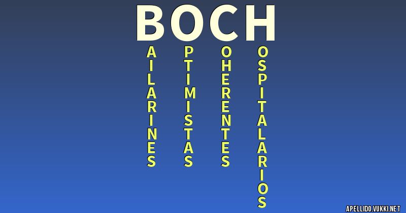 Significado del apellido boch