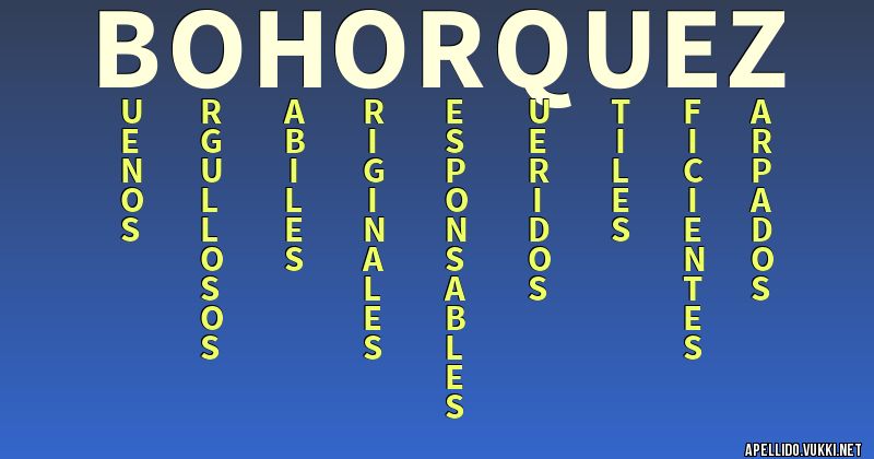 Significado del apellido bohórquez