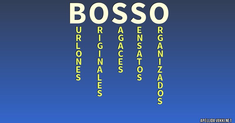 Significado del apellido bosso