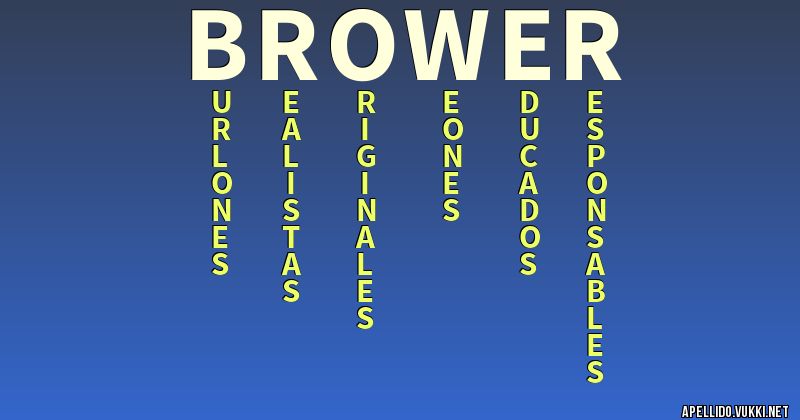 Significado del apellido brower
