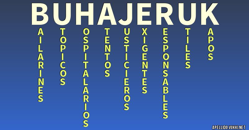 Significado del apellido buhajeruk