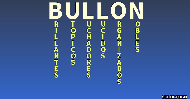 Significado del apellido bullon