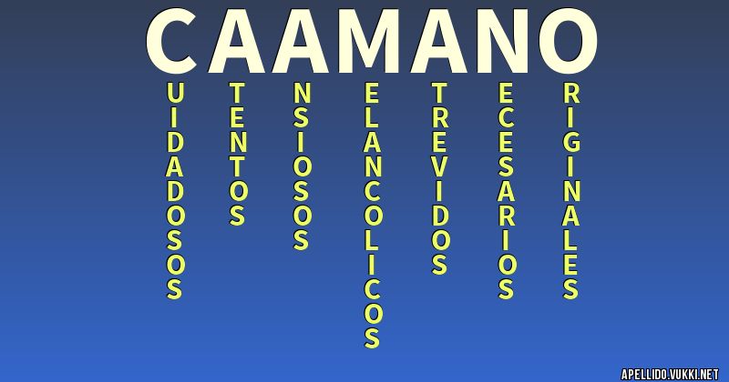 Significado del apellido caamaño