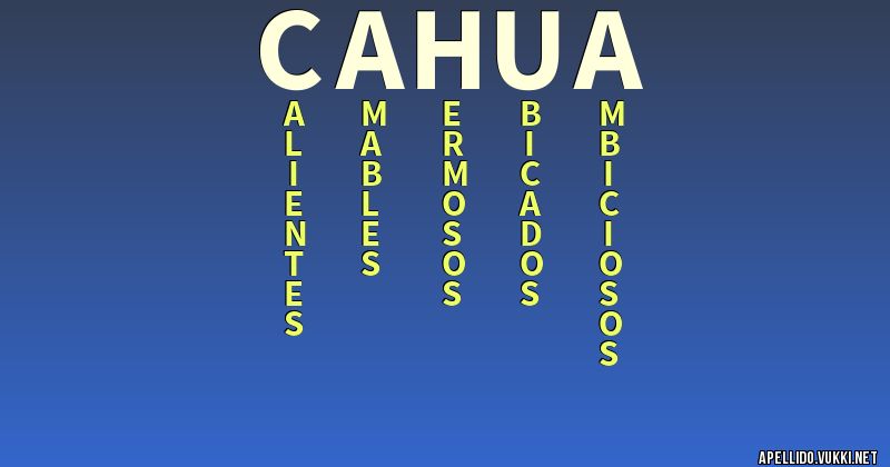 Significado del apellido cahua