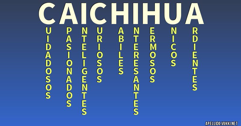 Significado del apellido caichihua