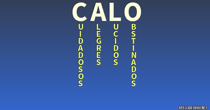 Significado del apellido calo - Significados de los apellidos