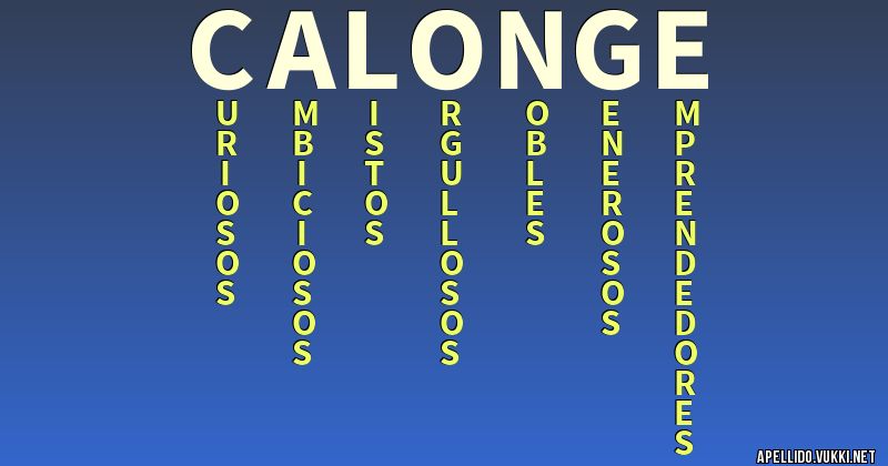 Significado del apellido calonge