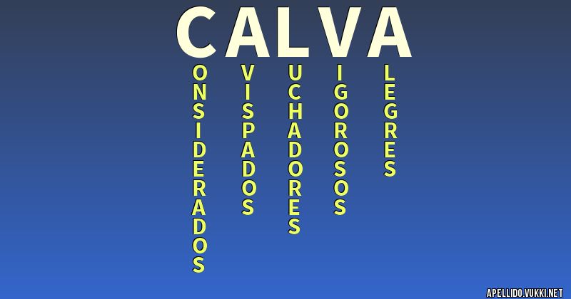 Significado del apellido calva