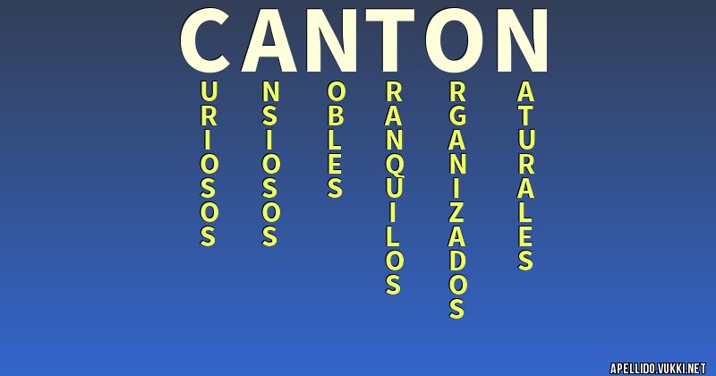 Significado del apellido cantón