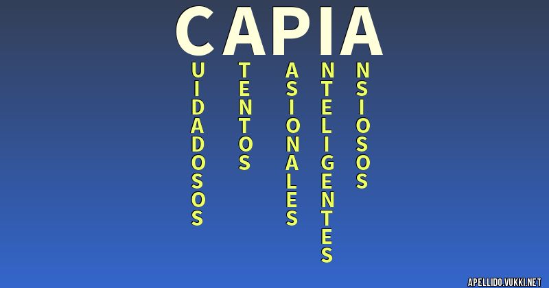 Significado del apellido capia - Significados de los apellidos