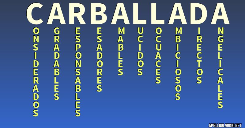 Significado del apellido carballada