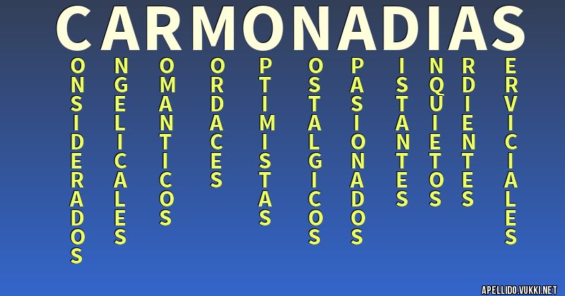Significado del apellido carmona días