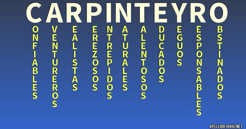 Significado del apellido carpinteyro