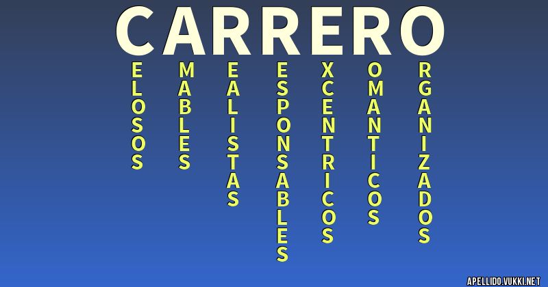 Significado del apellido carrero