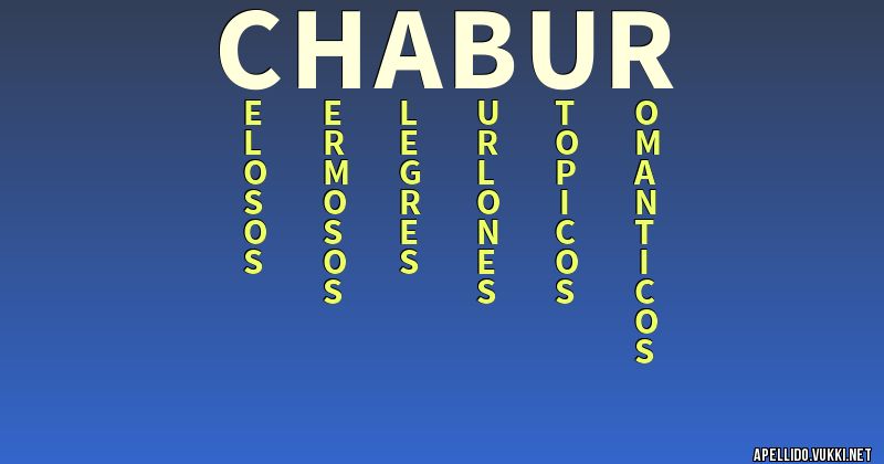 Significado del apellido chabur