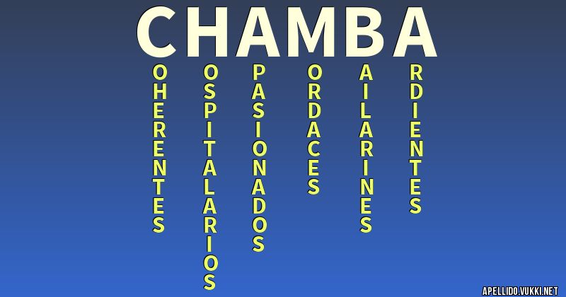 Significado del apellido chamba