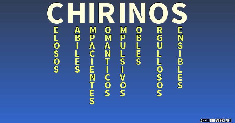 Significado del apellido chirinos