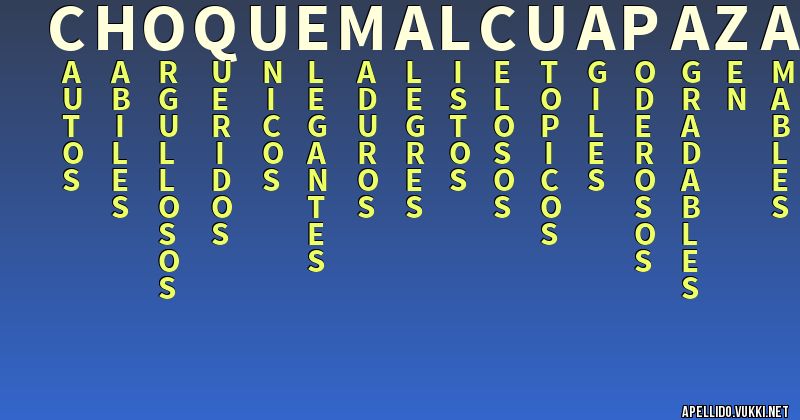 Significado del apellido choquemalcu apaza