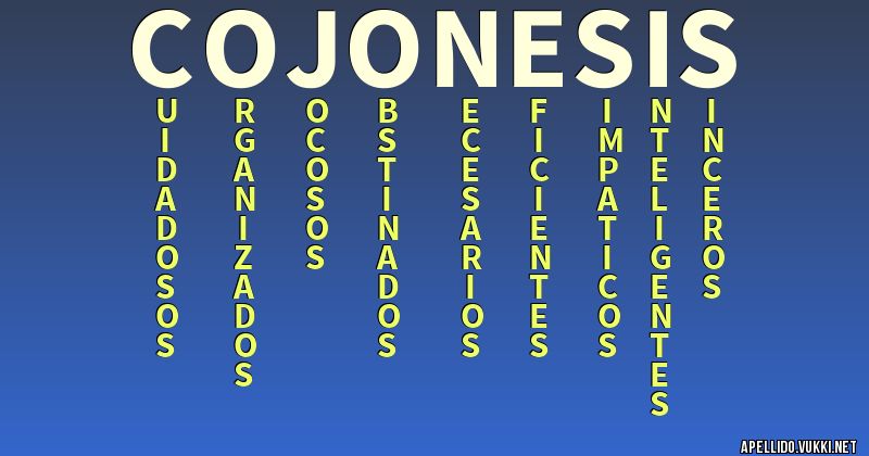 Significado del apellido cojonesis