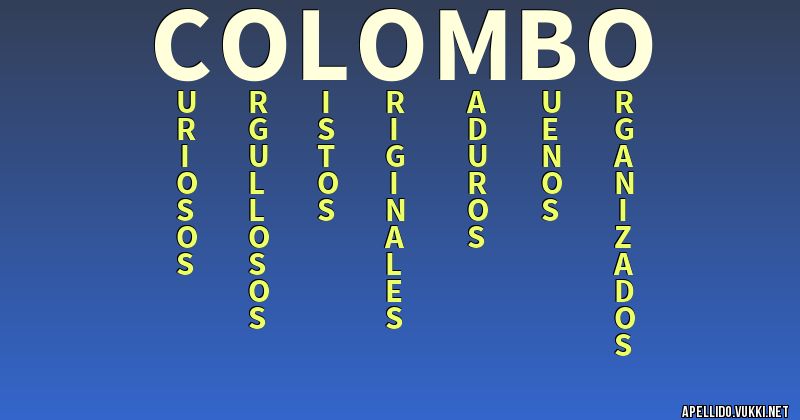 Significado del apellido colombo