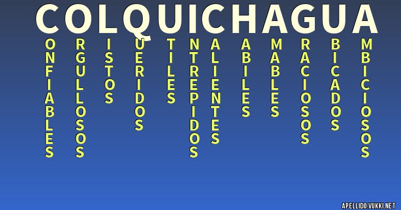 Significado del apellido colquichagua