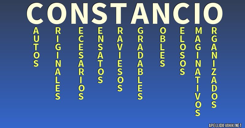 Significado del apellido constancio